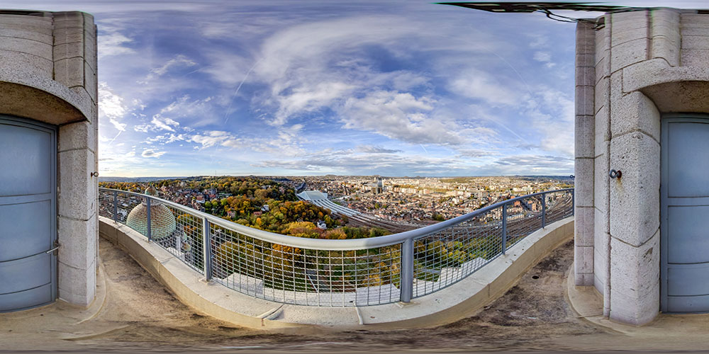 At the Top of the Tower · View Toward Guillemins - Inter-Allied Memorial